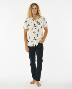 Ripcurl Chemise Manches Courtes Rip Curl PARTY PACK S/S SHIRT - Bone