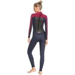Combinaison Roxy 4/3 Prologue Back Zip - Dark Navy/Burgundy -Vêtements D'eau 2021 Roxy Womens Prologue 32mm Back Zip wetsuit erjw1030