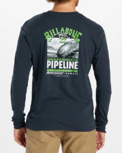 T-shirt Manches Longues Pour Homme Billabong Pipeline Poster - Navy -Vêtements D'eau AFFICHE PIPELINE LS 0 271410 1