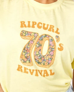 T-shirt à Manches Courtes Ripcurl Afterglow - Light Yellow -Vêtements D'eau AFTERGLOW TEE 0 269701