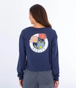 T-shirt Manche Longue Hurley Anna Washed - Mood Indigo -Vêtements D'eau ANNA WASHED CROPPED BOYFRIEND LS TEE 0 263286 2