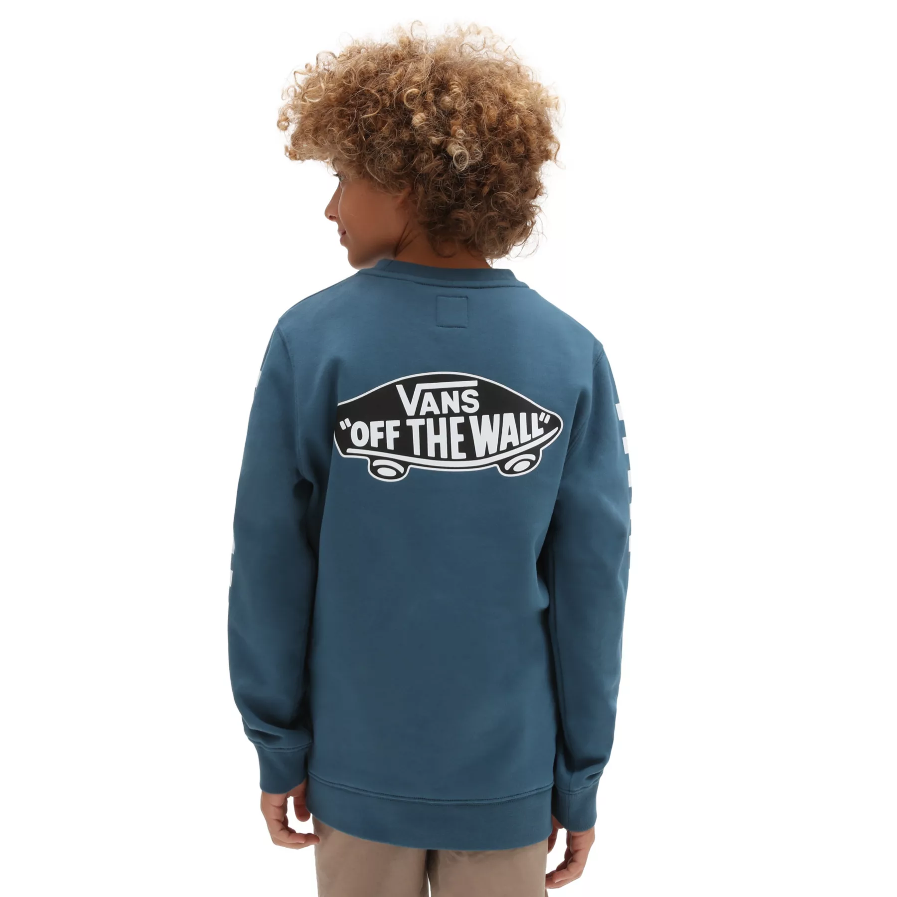 SWEAT-SHIRT Vans EXPOSITION CHECK CREW GARÇON - Bleu 2 SWEAT-SHIRT Vans EXPOSITION CHECK CREW GARÇON - Bleu – Image 2