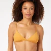 Ripcurl Haut De Bikini Triangle Rip Curl Fixe Modern Rib - Gold