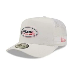 Casquette New Era A-Frame Trucker Miami State Patch - Blanc