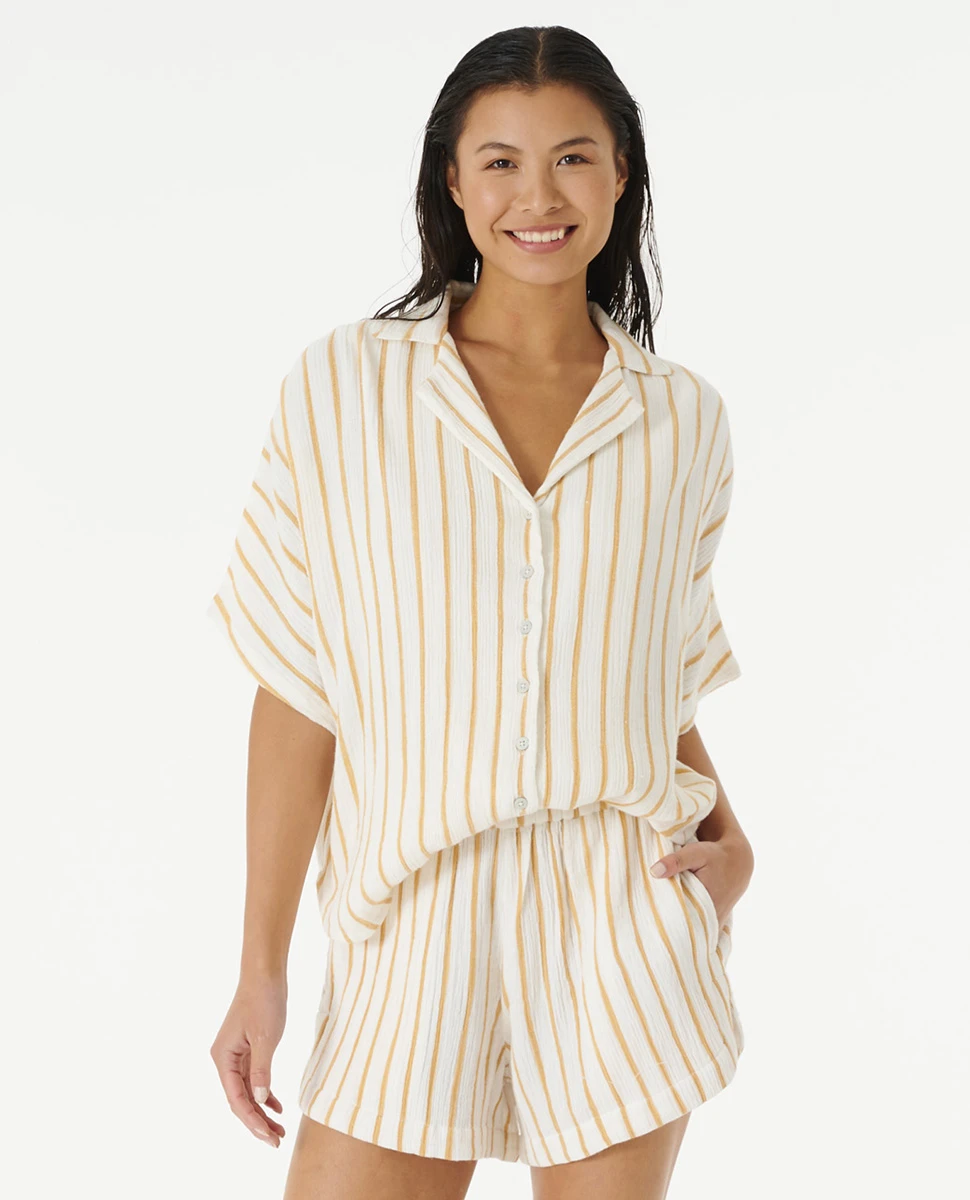 Chemise à Manches Coutes Ripcurl Premium Surf Stripe - Gold 1 Chemise à Manches Coutes Ripcurl Premium Surf Stripe - Gold