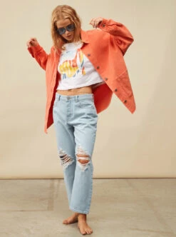 Chemise Manches Longues En Velours Côtelé Roxy KICK BACK WASHED CORD - Tigerlily