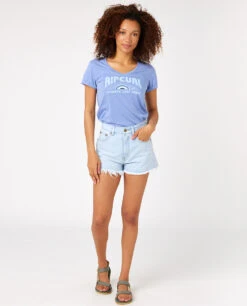 T-shirt à Manches Courtes Col V Ripcurl Daybreak - Blue 4 T-shirt à Manches Courtes Col V Ripcurl Daybreak - Blue -Vêtements D'eau DAYBREAK V TEE 0 269699