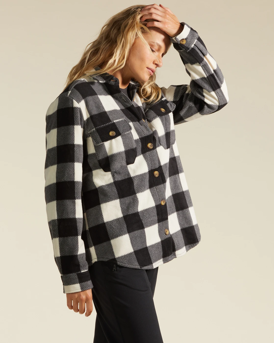 Surchemise Billabong En Flanelle Pour Femme - Forge - WHITE/BLK 3 Surchemise Billabong En Flanelle Pour Femme - Forge - WHITE/BLK – Image 3