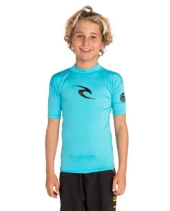 Lycra Ripcurl Corpo UPF 50 Manches Courtes Junior - Blue