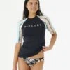 Lycra Ripcurl Anti-UV Manches Courtes Ripple Effect UPF - Black