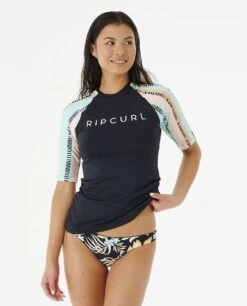 Lycra Ripcurl Anti-UV Manches Courtes Ripple Effect UPF - Black