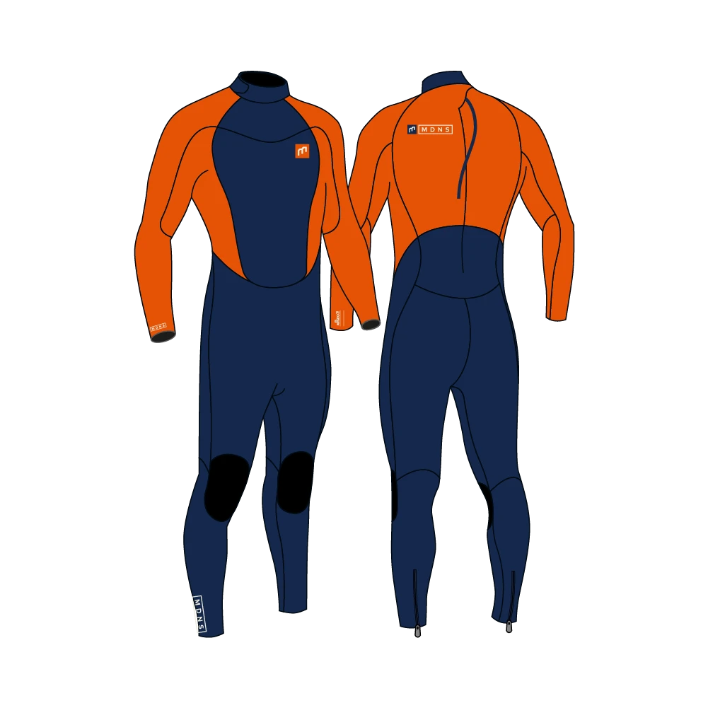 Madness Combinaison MDNS Pioneer Youth 4/3 Back Zip - Navy/Orange 1 Madness Combinaison MDNS Pioneer Youth 4/3 Back Zip - Navy/Orange