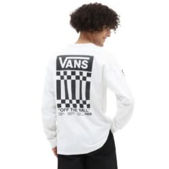 T-SHIRT VANS À MANCHES LONGUES OFF THE WALL CHECK GRAPHIC - WHITE -Vêtements D'eau OFF THE WALL CHECK GRAPHIC LS TEE 0 262502 1
