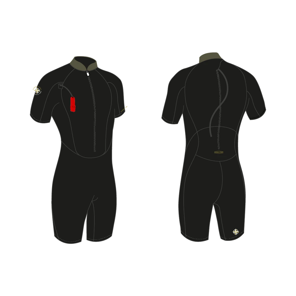 Shorty Homme Ocean Step CLASSIC 2/2 - NOIR / OLIVE