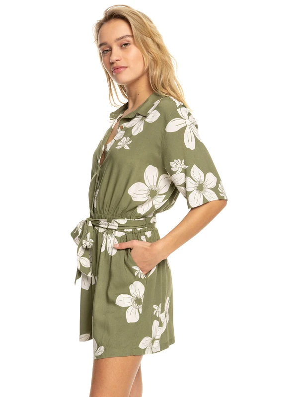 Combishort Pour Femme Roxy Real Yesterday - Loden Green 2 Combishort Pour Femme Roxy Real Yesterday - Loden Green – Image 2