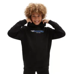 SWEAT À CAPUCHE VANS REFLECTIVE CHECKERBOARD FLAME GARÇON - Noir