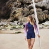 Shorty Roxy 1.5mm Rise Collection Back Zip - NAVY NIGHTS/RED PLUM/GARNET