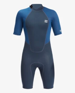 Shorty Manches Courtes Back Zip Pour Homme Billabong 2/2mm Intruder - Navy