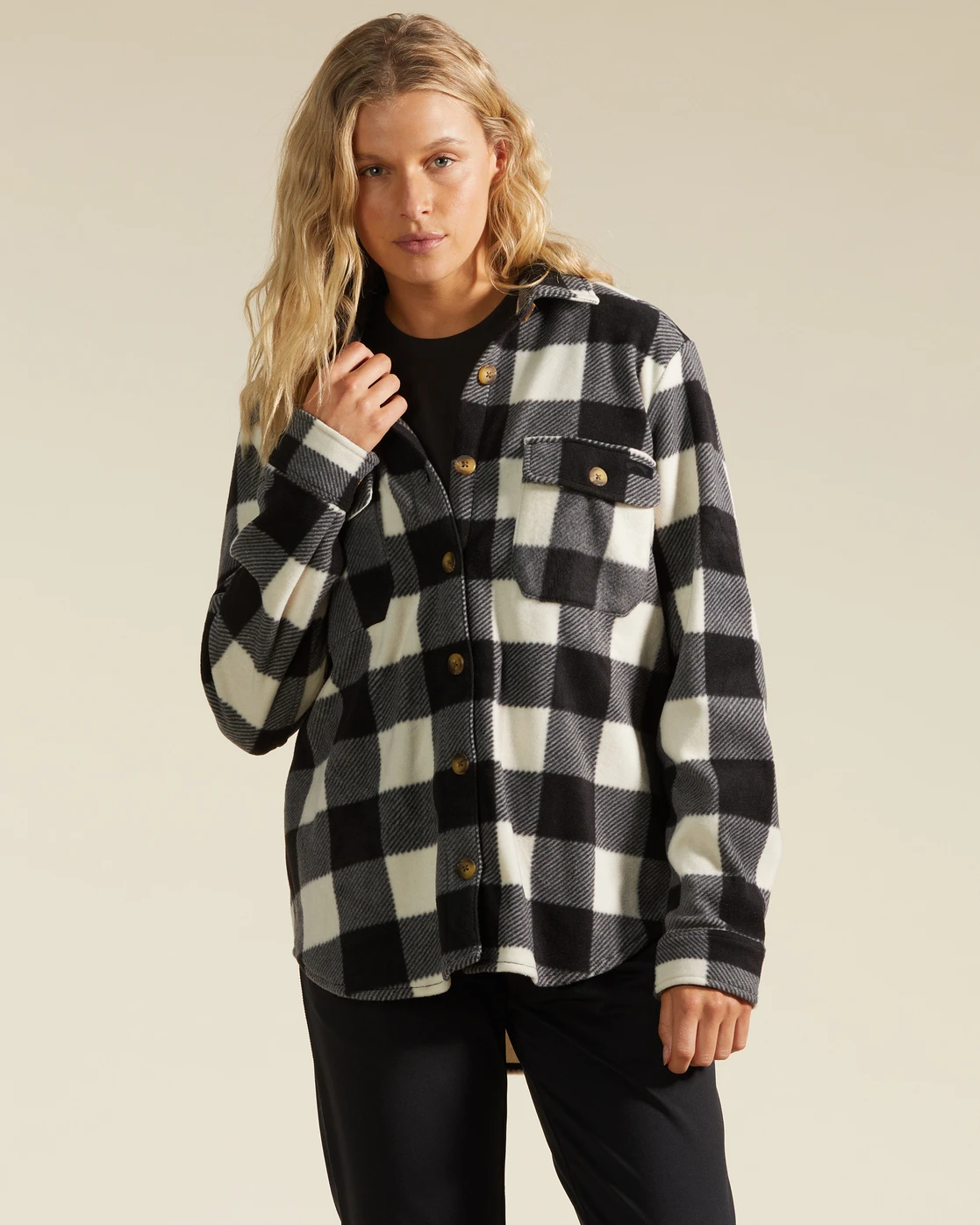 Surchemise Billabong En Flanelle Pour Femme - Forge - WHITE/BLK 1 Surchemise Billabong En Flanelle Pour Femme - Forge - WHITE/BLK