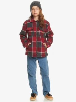 Surchemise Zippée En Polaire Quiksilver TOLALA YOUTH - Tibetan Red Tolala