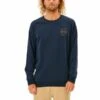 Ripcurl Sweat à Col Rond Rip Curl RE ENTRY CREW - Blue Marine