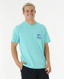 Ripcurl T-shirt Rip Curl POSTCARDS HIBISCUS TEE - Aqua