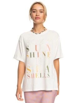 T-shirt Roxy Coupe Boyfriend Oversize Crystal Vision - Snow White
