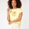 Ripcurl T-shirt à Manches Courtes Rip Curl Bella Palm - Light Yellow
