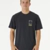 Ripcurl T-shirt à Manches Courtes Rip Curl Salt Water Culture Block Out - Washed Black