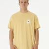 Ripcurl T-shirt à Manches Courtes Rip Curl Salt Water Culture Psyche Circles - Washed Yellow