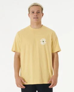 Ripcurl T-shirt à Manches Courtes Rip Curl Salt Water Culture Psyche Circles - Washed Yellow