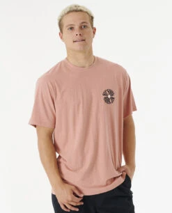 Ripcurl T-shirt à Manches Courtes Rip Curl Salt Water Culture Psyche Circles - Dusty Rose