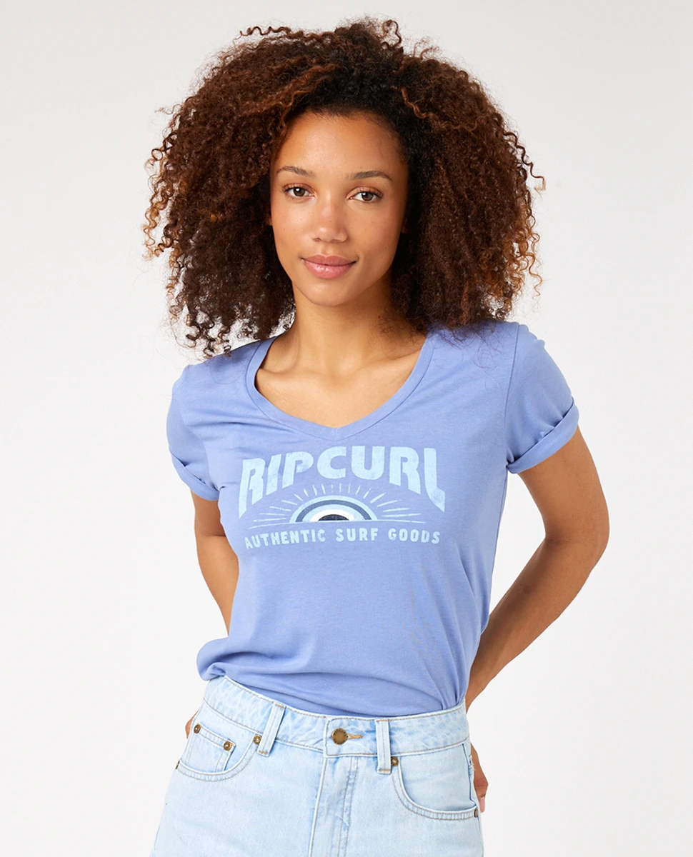 T-shirt à Manches Courtes Col V Ripcurl Daybreak - Blue 1 T-shirt à Manches Courtes Col V Ripcurl Daybreak - Blue