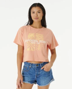 Ripcurl T-shirt Court à Manches Courtes Rip Curl Always Summer - Light Coral