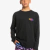 T-shirt Manches Longues Quiksilver Radical Flag - Black