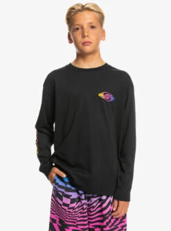 T-shirt Manches Longues Quiksilver Radical Flag - Black