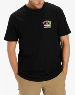 T-shirt Pour Homme Billabong Pipeline Poster - Black