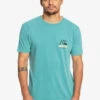 T-shirt Pour Homme Quiksilver Arts In Palm - Brittany Blue