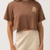 Tee Shirt Rhythm SUNBATHER CUT OFF BOYFRIEND TEE - Chocolate