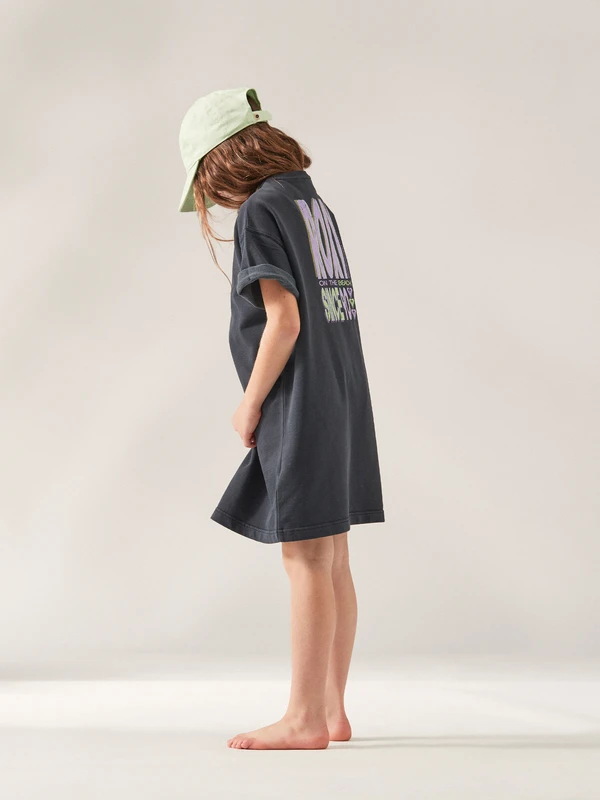 Robe Sweat Oversize Pour Fille Roxy You Rock My World - Anthracite 2 Robe Sweat Oversize Pour Fille Roxy You Rock My World - Anthracite – Image 2