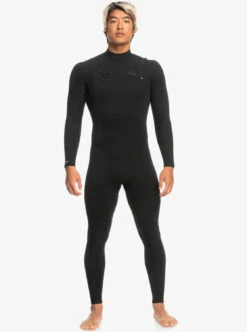 Combinaison Quiksilver 3/2mm Highline Zip Poitrine - Black