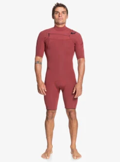 Shorty Quiksilver 2/2mm Everyday Sessions Chest Zip - OXBLOOD RED