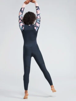 Combinaison Roxy 4/3mm Swell Series Zip Poitrine - Anthracite Paradise Found -Vêtements D'eau erjw103125 roxym kvj6 bck1