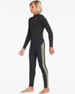 Combinaison De Surf Billabong 5/4mm Absolute Zip Poitrine Pour Garçon - MILITARY