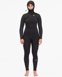 Combinaison De Surf Billabong 5/4mm Synergy Cagoule Chest Zip - WILD BLACK